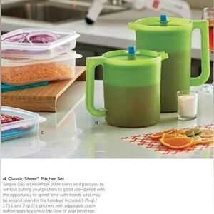 Tupperware Vintage Classic Sheer Pitcher 2pc Set
